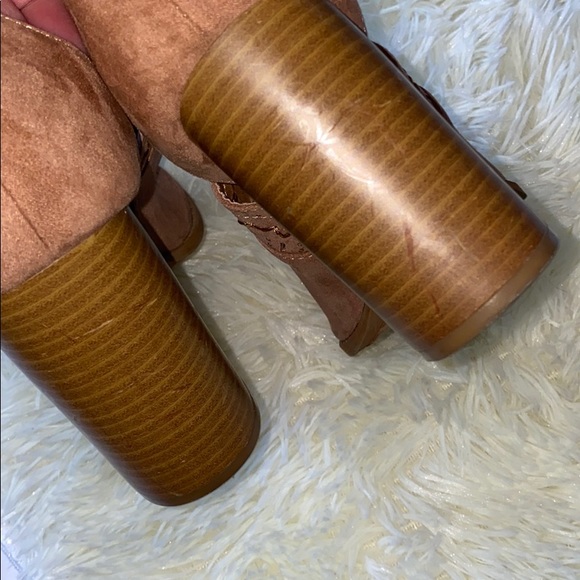 Qupid Peep Toe Block Heel Shootie Boots Booties - Picture 4 of 5